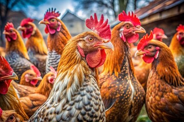 Diverse Chicken Breeds: A Documentary Photography Collection of Poultry