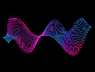 Abstract Wave Pattern with Neon Colors and Geometric Design 