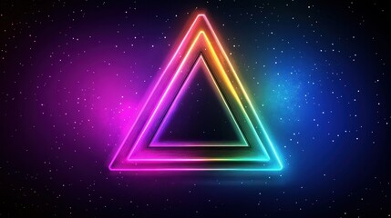 Neon Rainbow Triangle Space Art