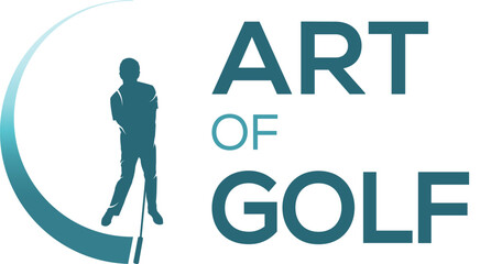 simple golf sport shoot positions logo design