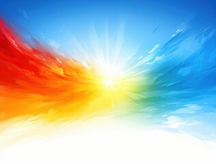 Obraz premium Vibrant Sunburst Sky Abstract Art