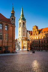 Obraz premium the architecture of the Church of the Holy Spirit in Torun's historic market square