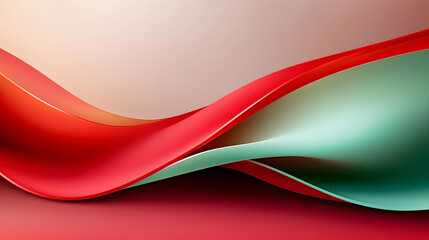 Obraz premium Abstract Red And Green Wave Design
