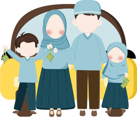  Muslim Family Goes to Travel to celebrate Eid Mubarak
