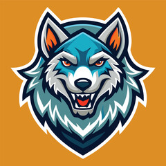 Ferocious Wolf Head Baseball Mascot Vector Illustration