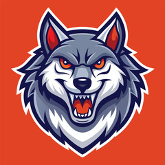 Mascot Wolf Head Baseball Logo Vector Graphic Illustration