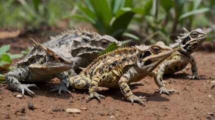 Obraz premium Nature’s Playground: A Sri Lankan Horned Lizard's Day in the Wild