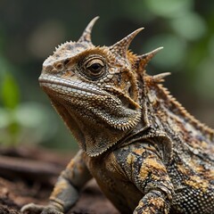 Obraz premium Delicate Design: The Intricacies of the Sri Lankan Horned Lizard