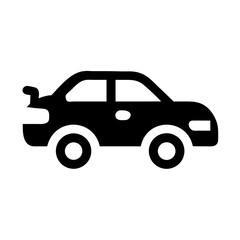 a car icon black and white in white background