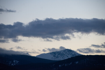 Gray winter evening in the Colorado Rocky Mountains