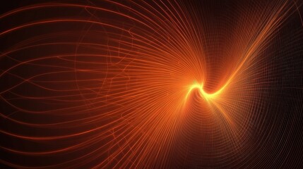 Obraz premium Abstract Orange Energy Vortex Lines