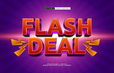 flash deal editable text effect with a sale and discount text effect