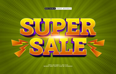 super sale editable text effect with a sale and discount text effect