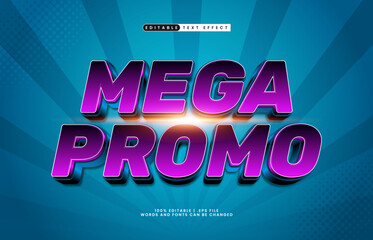 Fototapeta premium mega promo editable text effect with a sale and discount text effect