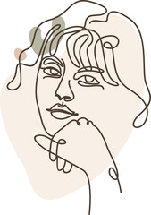 Abstract Woman Line Art Element