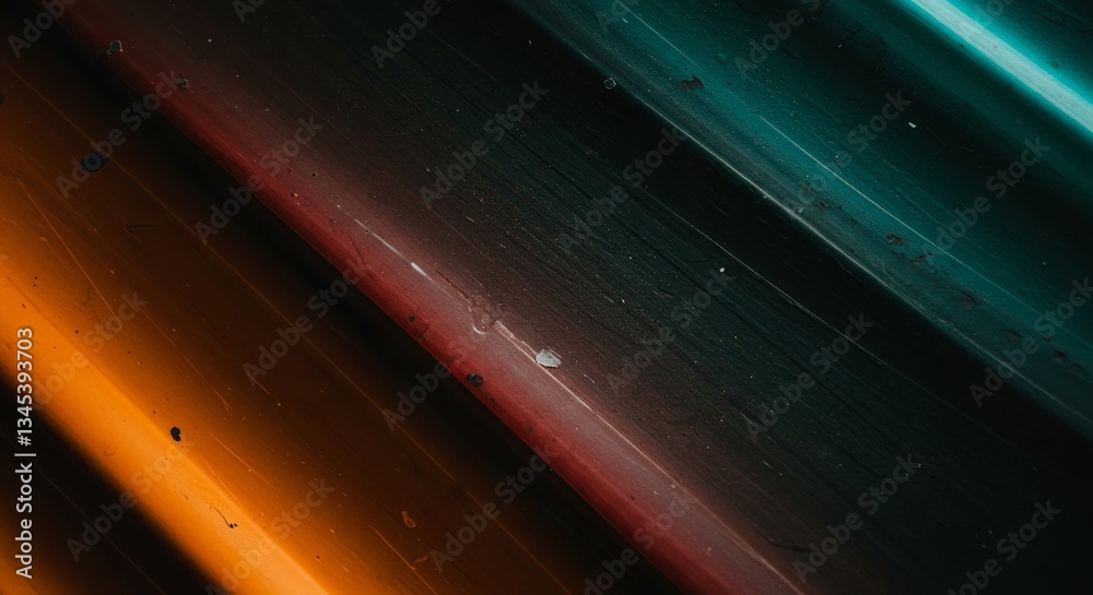 Poster a colorful striped object with a black and blue stripe