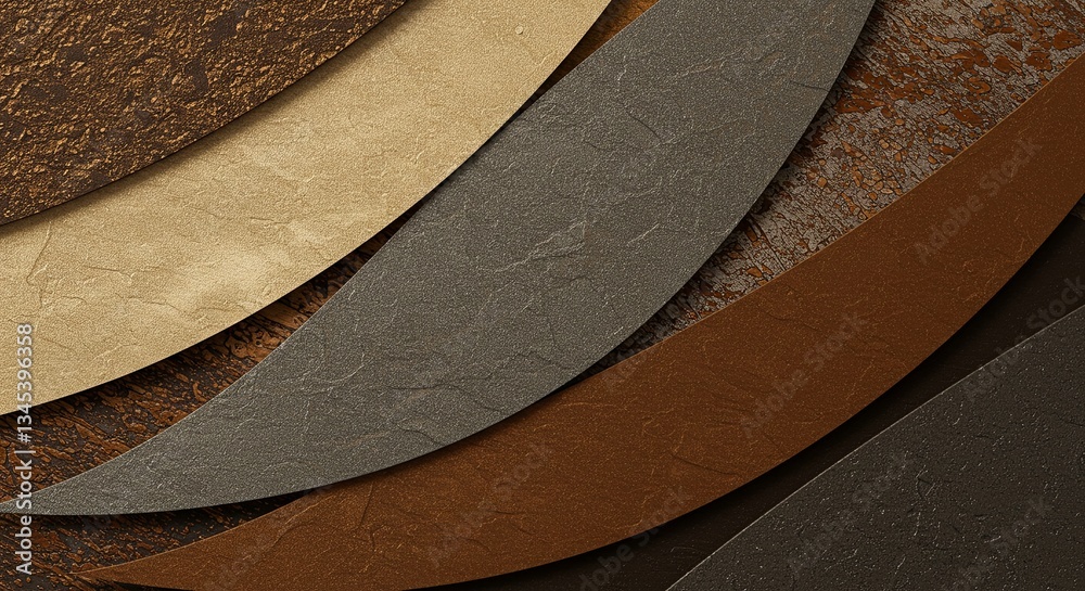 Poster a series of brown and tan circles with a brown line in the middle