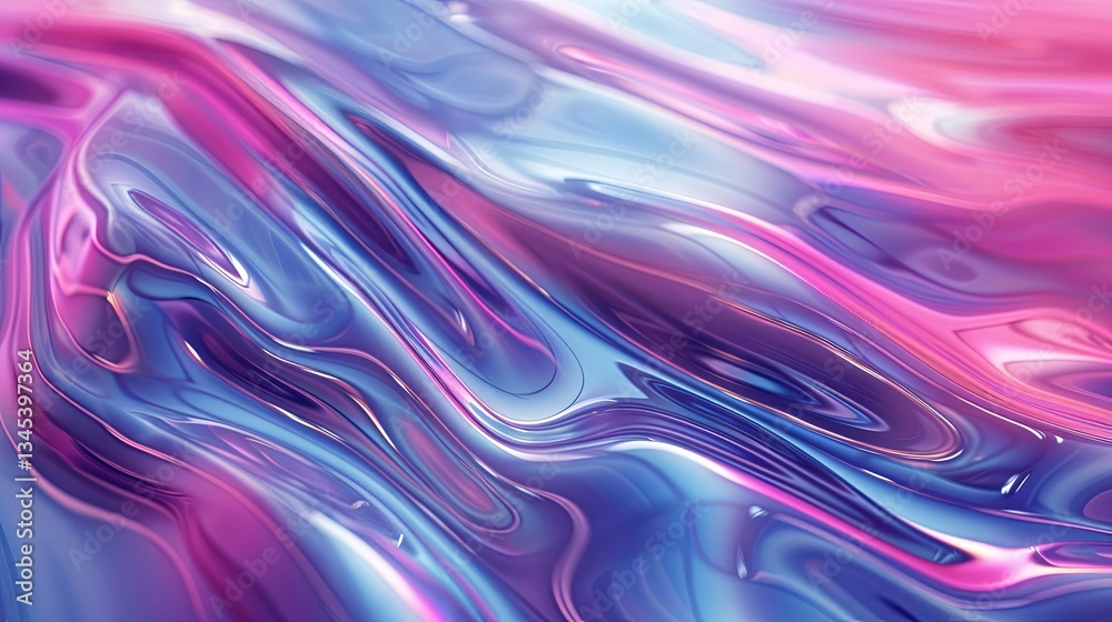 Poster Innovative abstract liquid forms showcase vibrant colors and smooth textures emphasizing technological advancement Generative AI