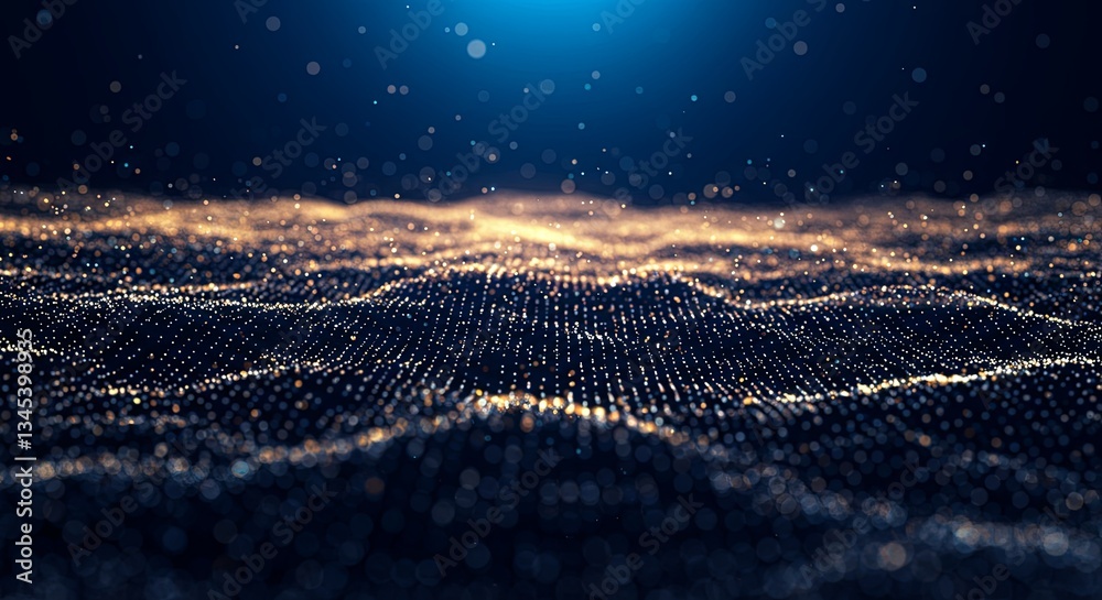 Poster A computer generated image of a blue ocean with a lot of small dots