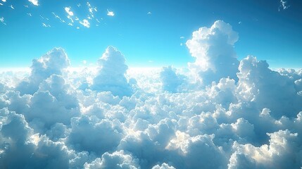 Realistic Sky With Fluffy White Clouds Under Blue Sky During Day