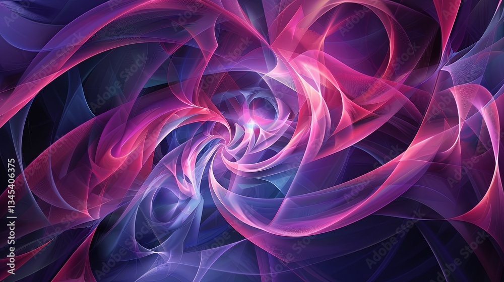 Poster colorful geometric fractals intertwining in a modern artistic design for creative advertising purpos