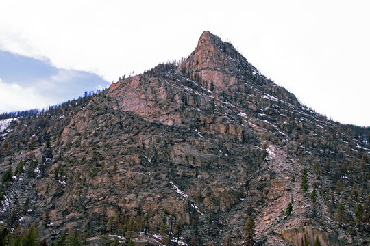 Lightly dusted mountain peak in Colorado