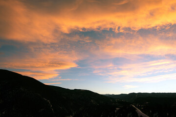 colorado skies bursting with sunset colors