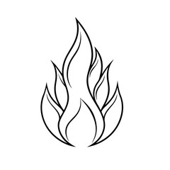 Flame Line Art Illustration