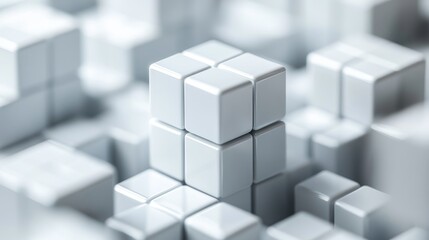 Obraz premium Creative problem solving in business with sleek cubes minimalist design