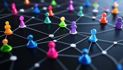 Collaboration network visualization digital space infographic modern abstract