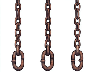 Obraz premium Rustic Rusty Chains Illustration