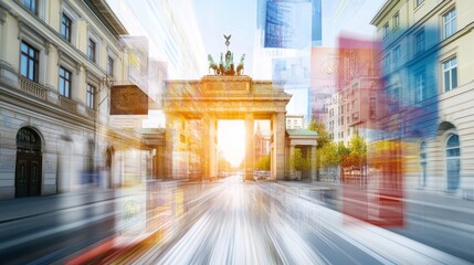 Dynamic View of Brandenburg Gate with Artistic Motion Blur Effect