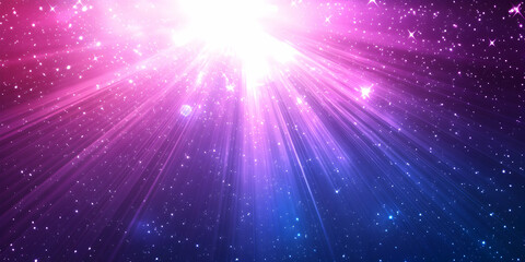 Fototapeta premium Cosmic Burst of Light and Color in a Deep Space Star