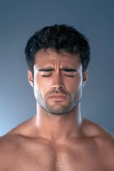 Fototapeta premium Pacific Islander experiencing joint pain, depicting real emotion and struggle.