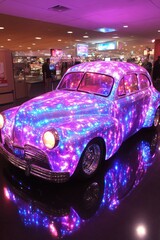 Custom car adorned with vibrant LED lights