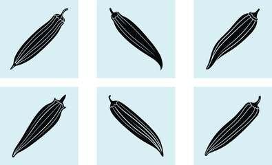 Okra silhouette vector