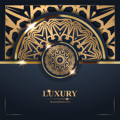 Luxury Dark Background with Gold Ornament