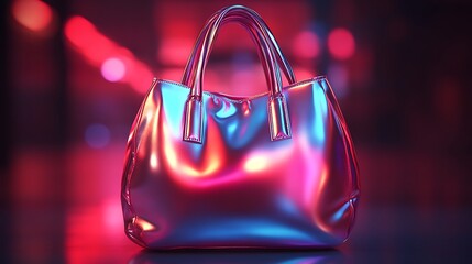 Iridescent Pink Shopping Bag