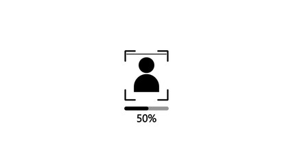 Success face id verification animation.Animated ID verifying service loader. Recognition. Flash message 4K video footage.loading wait-animation progress indicator with alpha channel