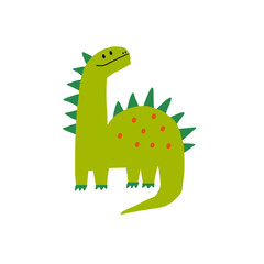 Cute cartoon hand drawn Dino. Sketch, doodle stile, vector illustration for kids. Cartoon Dosaur 