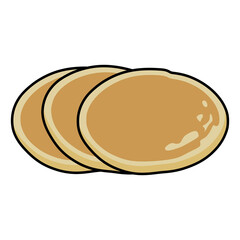 pancake sweet snack food meal flat color vector illustration template design