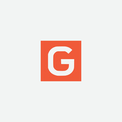 letter G square creative agency company flat color vector illustration template design