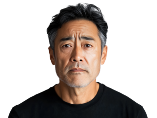 Portrait of a Mature Man with Thoughtful Expression on a Neutral Background