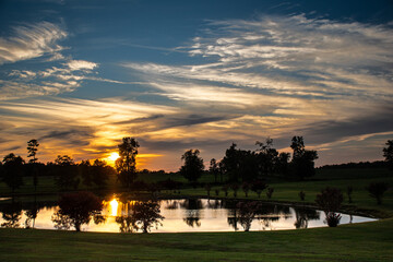 Sunset Over the Pond