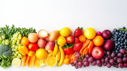 Colorful Display of Fresh Fruits and Vegetables