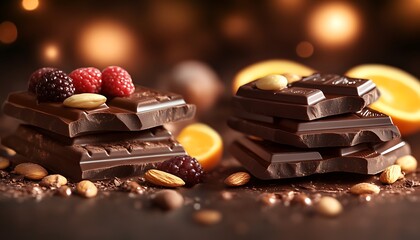 Dark Chocolate for Berries, Almonds, Festive.