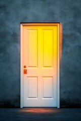 Glowing Doorway in a Concrete Room