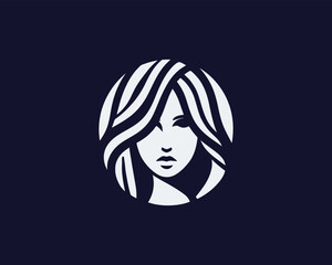 Beautiful Fashion girl vector icon illustration. Women's logo design concept for fashion, massage, magazines, cosmetics, and beauty salons.