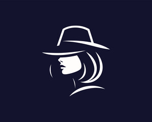 Beautiful Fashion girl vector icon illustration. Women's logo design concept for fashion, massage, magazines, cosmetics, and beauty salons.