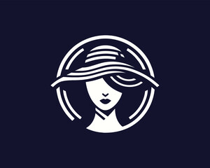 Beautiful Fashion girl vector icon illustration. Women's logo design concept for fashion, massage, magazines, cosmetics, and beauty salons.
